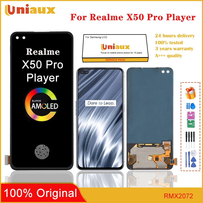 

6,44 ''AMOLED для Realme X50 Pro плеер мобильного телефона ЖК-экран в сборе с сенсорным экраном Замена ЖК-панели