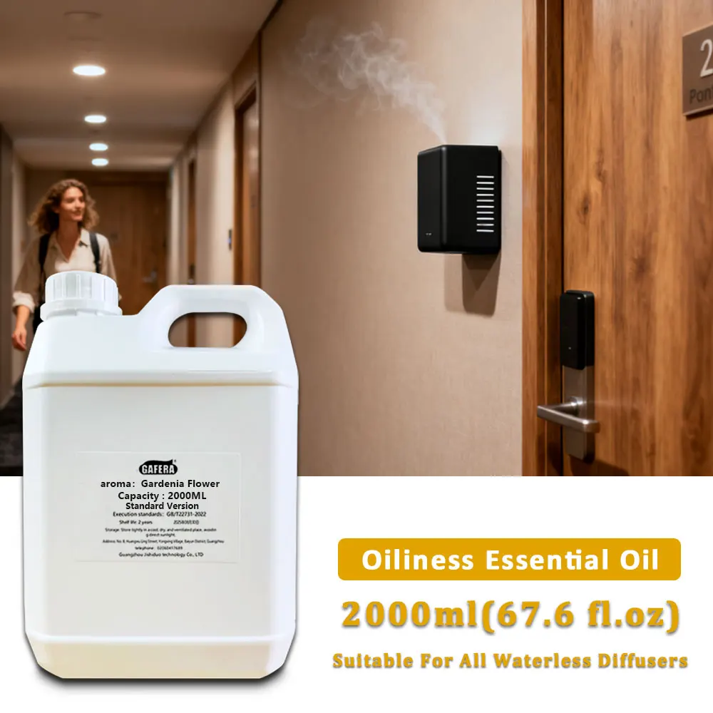 GAFERA 2000ml (67.6 fl.oz) Gardenia Flower Cedar Essential Oil - For All Waterless Diffuser, Diffuser Replenish Aromatherapy Oil