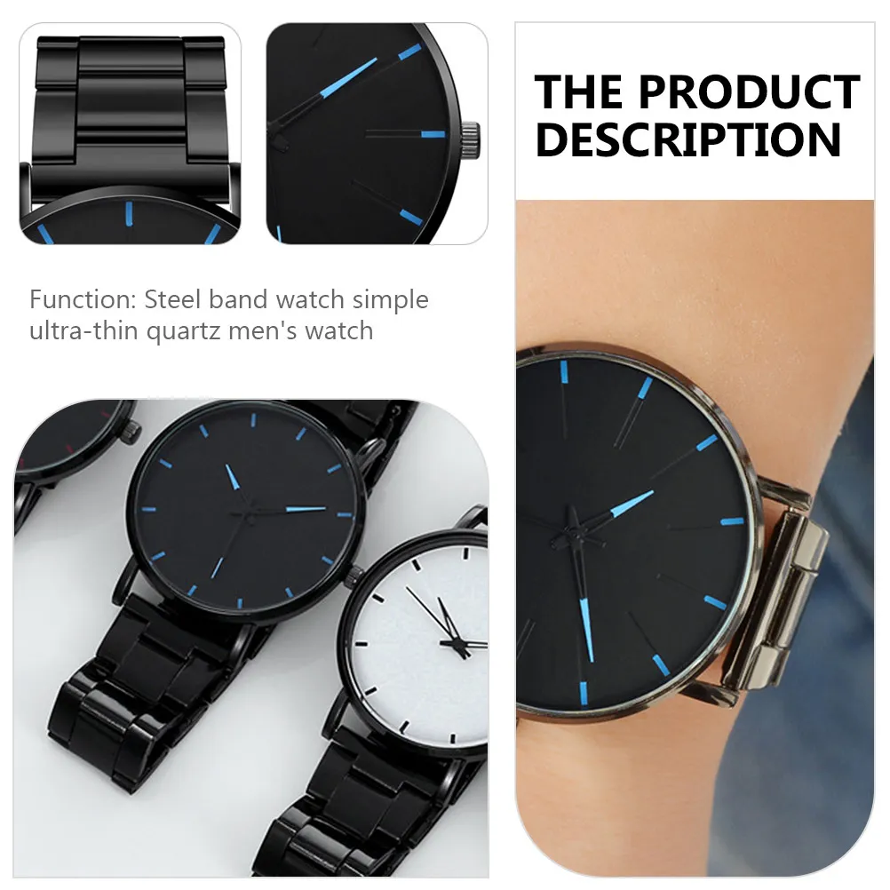 Men's Steel Watch with Stainless Steel Band, Quartz Movement, Classic Elegant Design for Casual Wear