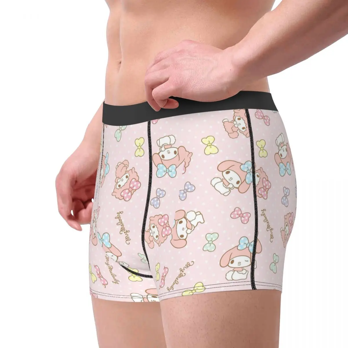 Mannen Sanrio Kawaii Mijn Melodie Lange Ondergoed Anime Grappige Boxer Slips Korte Broek Homme Zachte Onderbroek S-XXL