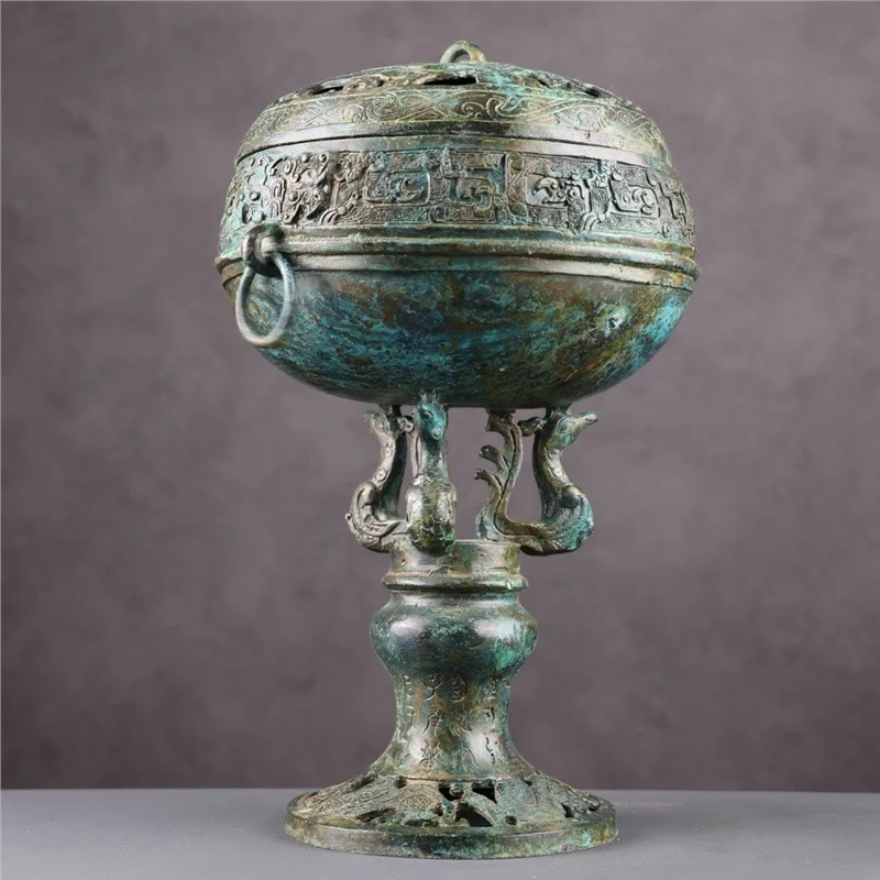 Qing Dynasty Chi Dragon Pattern Aroma Burner Antique Collection Incense Collection Stove Imitation Nanjing Museum Collection Hom