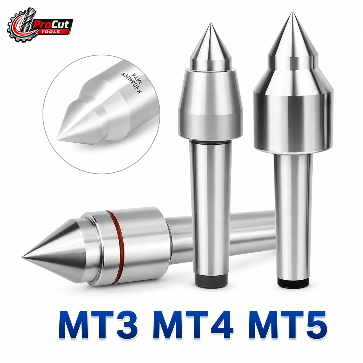 MT3 MT4 MT5 Morse Taper Live Center, High‑Precision Waterproof Rotary Thimble for CNC Lathe Machine Tool Holder