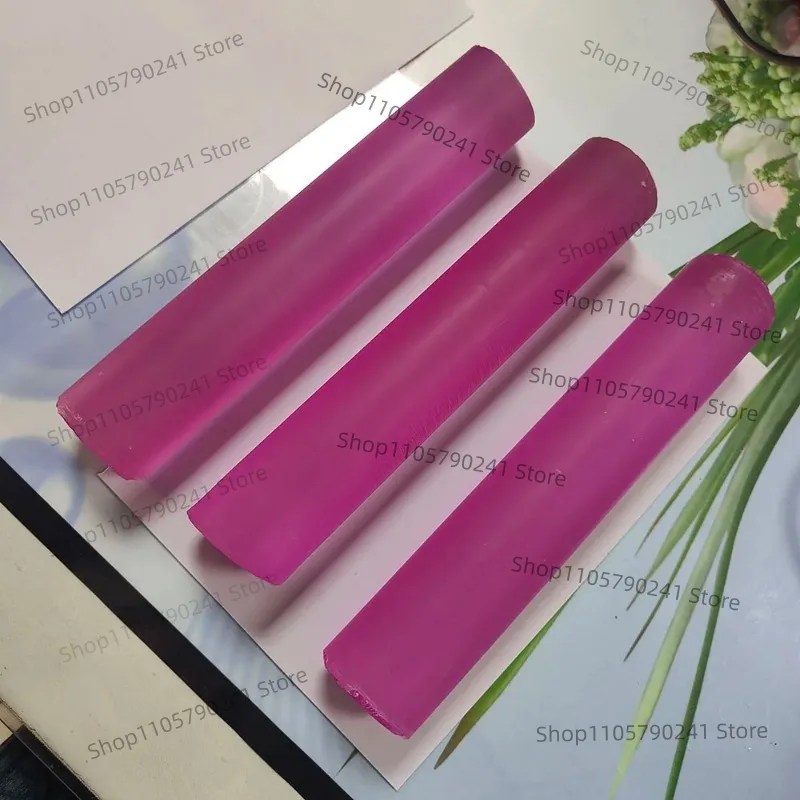 900g/bag Column Shape Synthetic Pink Corundum Rough Stone Diameter 38mm Lab Created Sapphire Raw Material For Gemstone