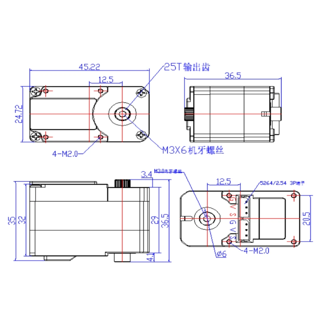 FEETECH STS3250 50KG ロボットサーボ 12V 磁気エンコーダ デュアルシャフト TTL メタルギア 360 °   ロボット用シリアルバスサーボ カメラジンバル