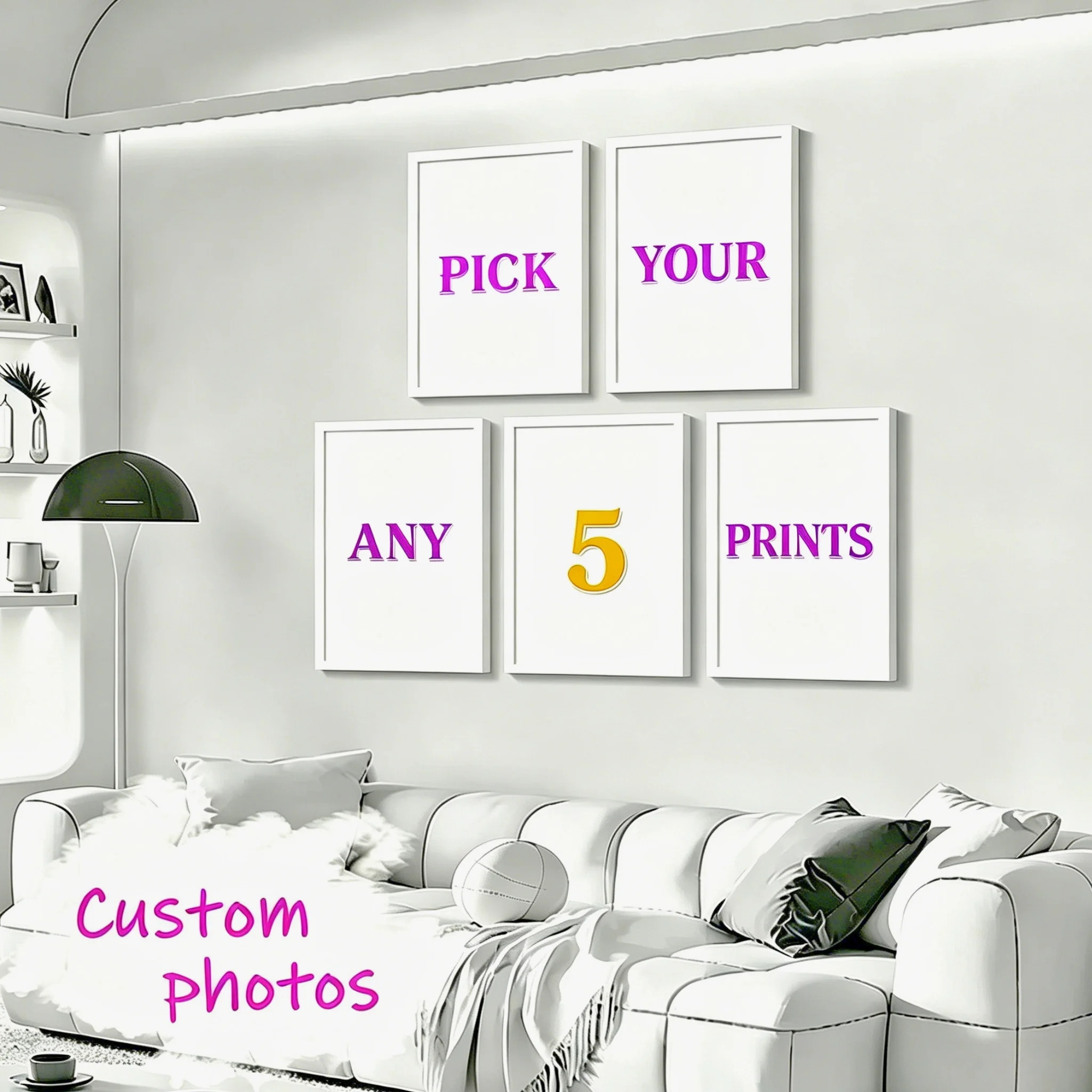 1/3/5pcs Custom Canvas Printing Personalized Custom Photo for Family Life Pets Scenery Couple Weddings Prints Home Decor Poster