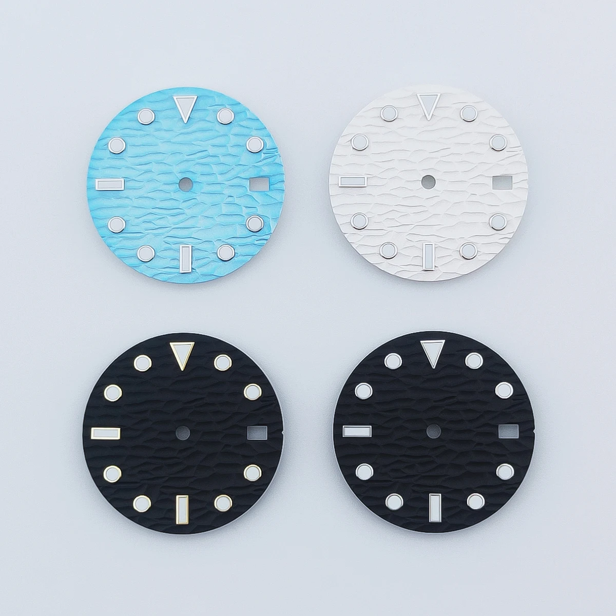 Manbushijie 28.5mm black blue sterile watch dial luminous fit NH34 NH35 movement fit 3/3.8/4.2 o'clock