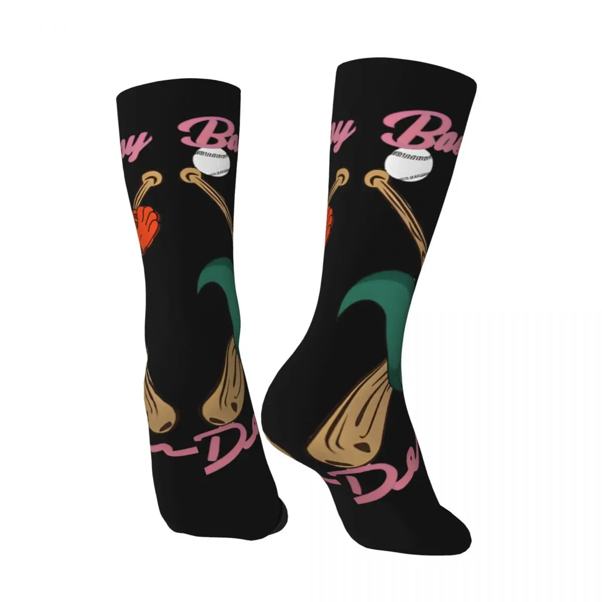 Hip Hop Retro Baseball Day Crazy Men's compression Socks Unisex D-Denver, The Last Dinosaur Street Style Pattern Printed Funny