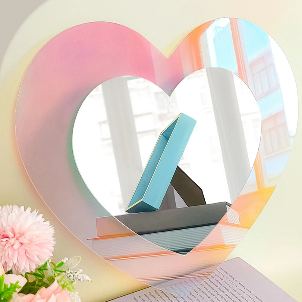 

Adhesive Acrylic Mirror 26x30cm Self adhesive Non Breakable Vanity Bedroom Wall Mirror Decorative Bath Acrylic