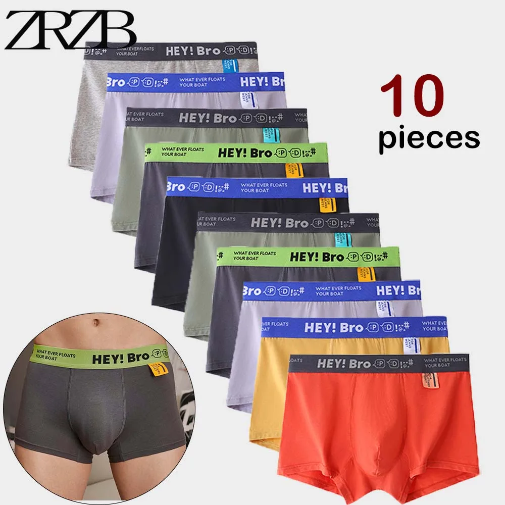 10Pcs/lot Men\'s Panties Sexy Men\'s Boxer Shorts Boxers Hombre Breathable Briefs High Stretch Cotton Underwear Large Size L-5XL