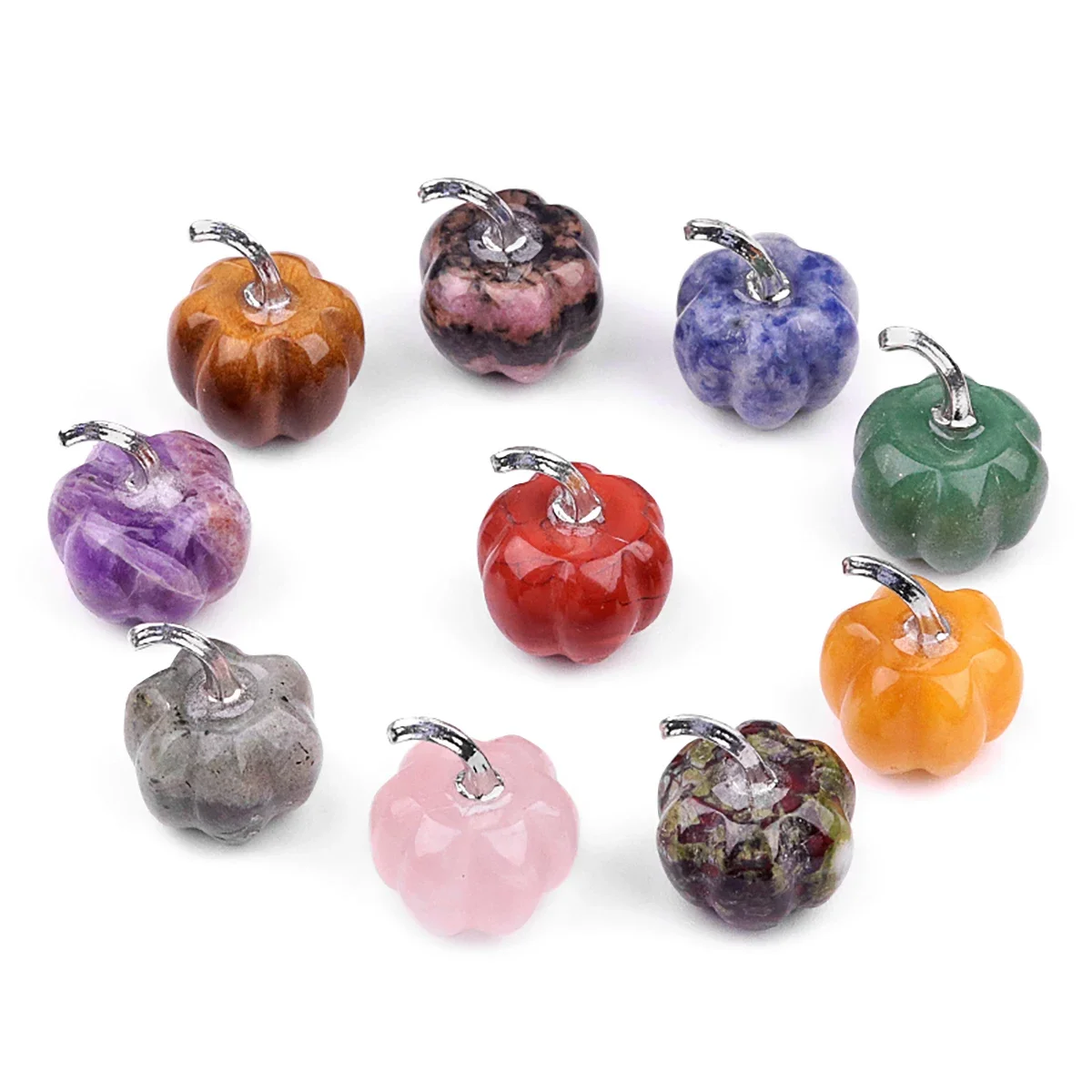 Natural Stone Sub-precious Stone Pumpkin Shape Decorations Gifts Tokens Exquisite Cute Ornaments Carved Crafts Christmas Gift