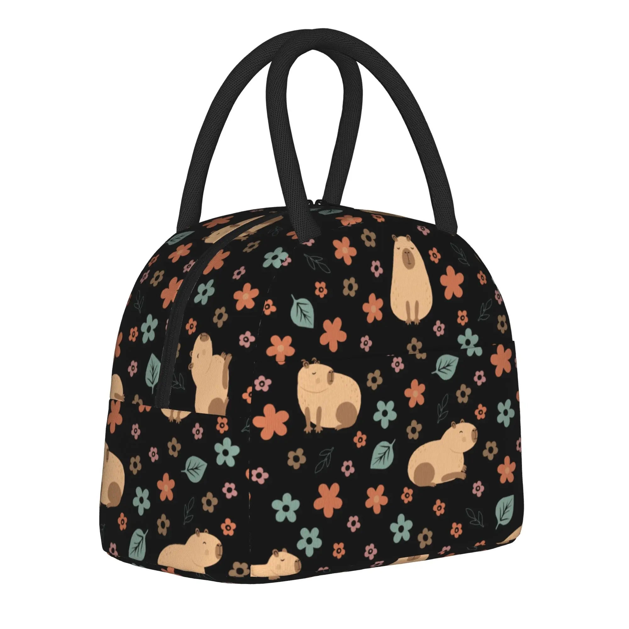 Cute Capybara Cartoon  Insulated Lunch Bags Thermal Bag Reusable  Portable Lunch Box Tote for Men Women College  Outdoor