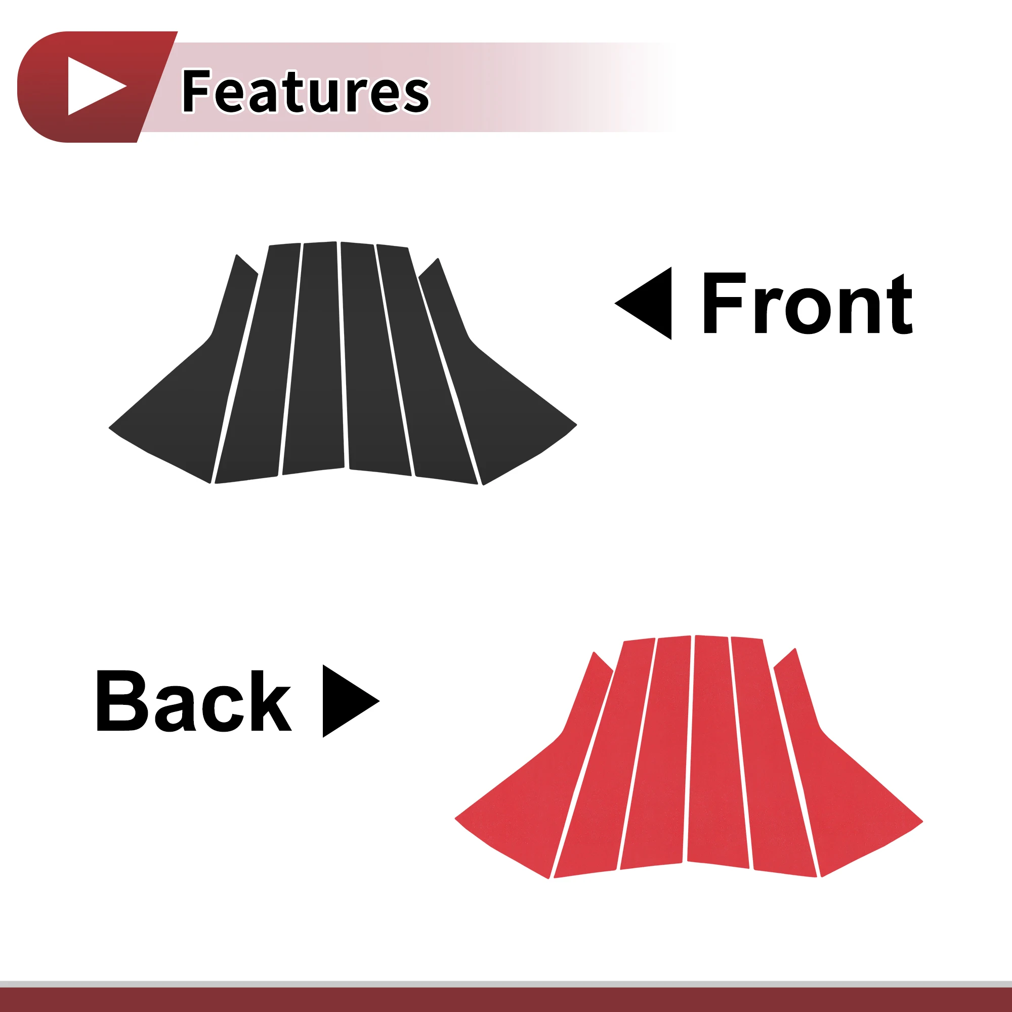 Motoforti الجبهة الخلفية اليسرى اليمنى الباب عمود نافذة الكسوة ل Genesis GV80 21-25 أسود 6 قطعة #3