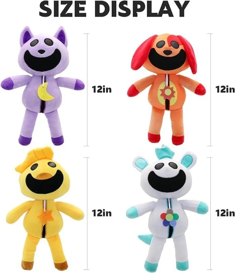 8pcs Smiling Plush Toy, 30cm Soft Stuffed Animal Figure Doll, Anime Cartoon Game Stuffed Plushies Toys Soft Cotton Plush Doll