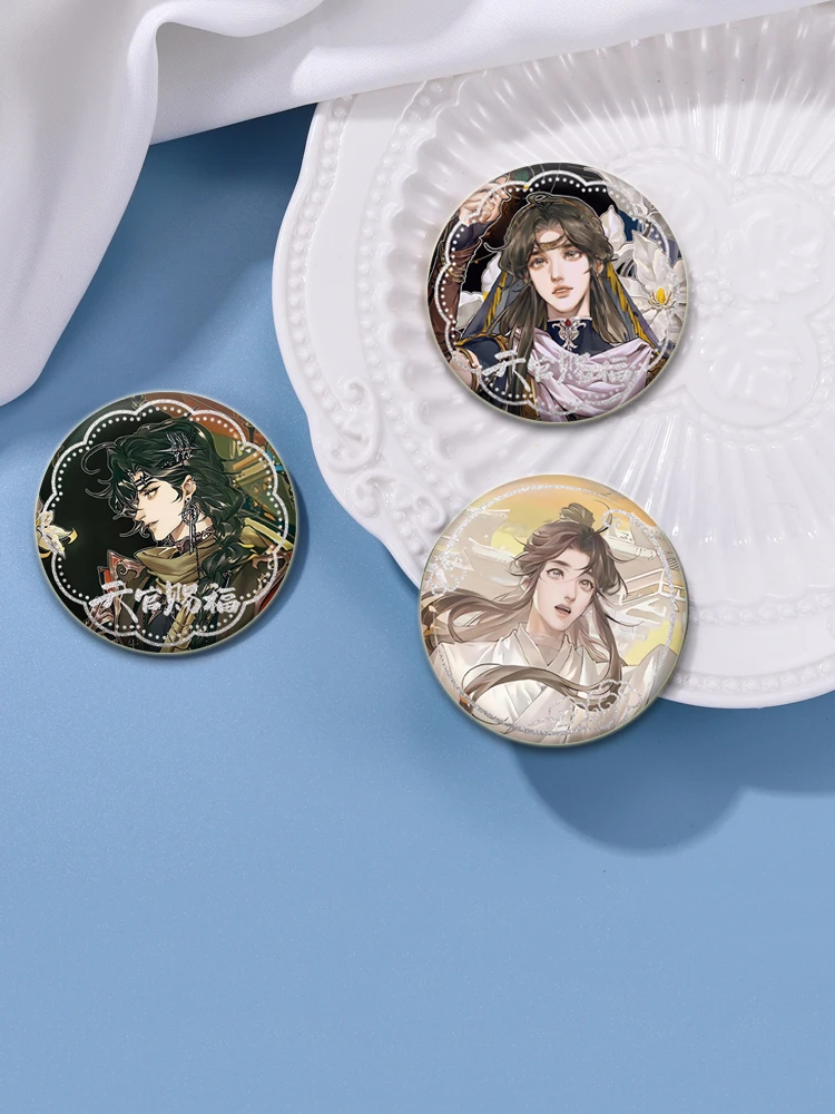 32/58MM Anime Tian Guan Ci Fu Heaven Official’s Blessing Brooch on Backpack Hua Cheng Xie Lian Cosplay Badge Pins Jewelry Gifts