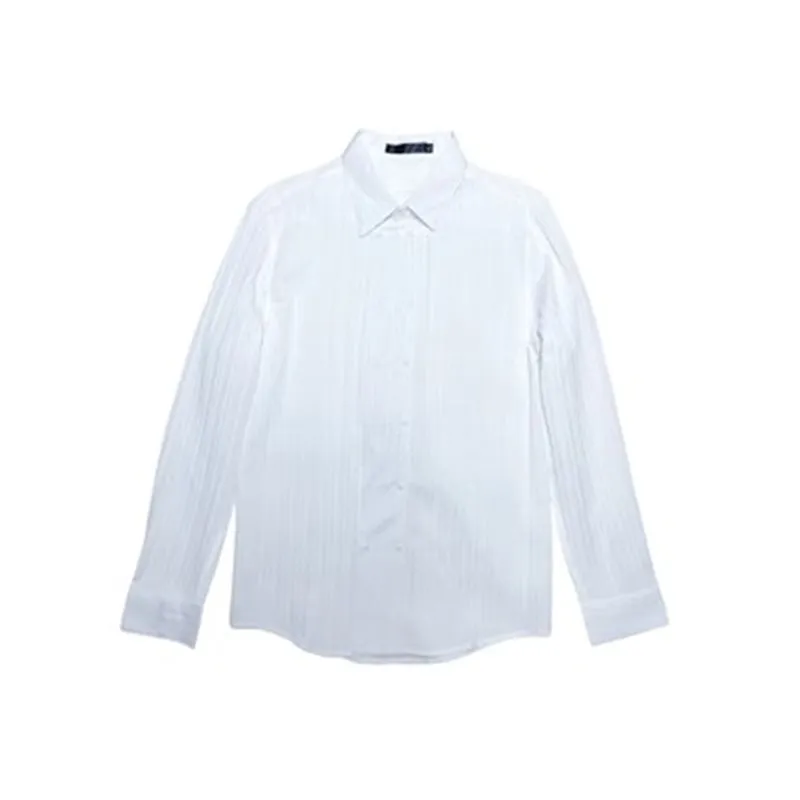 Camisa de negocios de diseño de lujo para hombre, Blusa de manga larga con cuello vuelto, a rayas grandes, doble botonadura, 2023