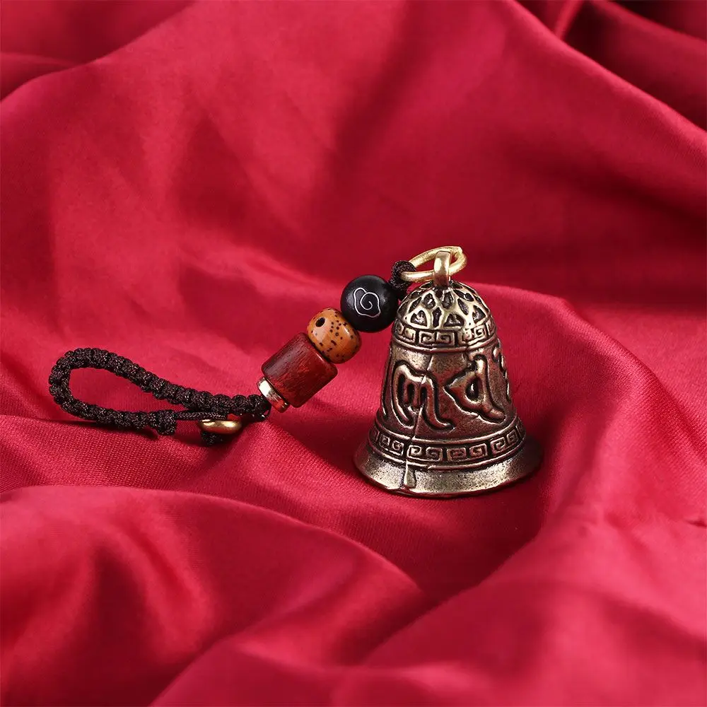 Success Lucky Rope Six-word Mantra Car Accessories Tibetan Buddhism Brass bell Key Rings Keyfob Car Key Chain Car Key Chain