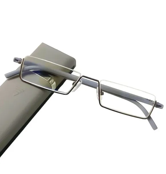 Quadratische Halbrahmen-Lesebrille für Männer und Frauen, modische Presbyopie-Brille, Anti-Blaulicht, Vintage-Business-Dioptrienbrille +1,0 – Detail 8