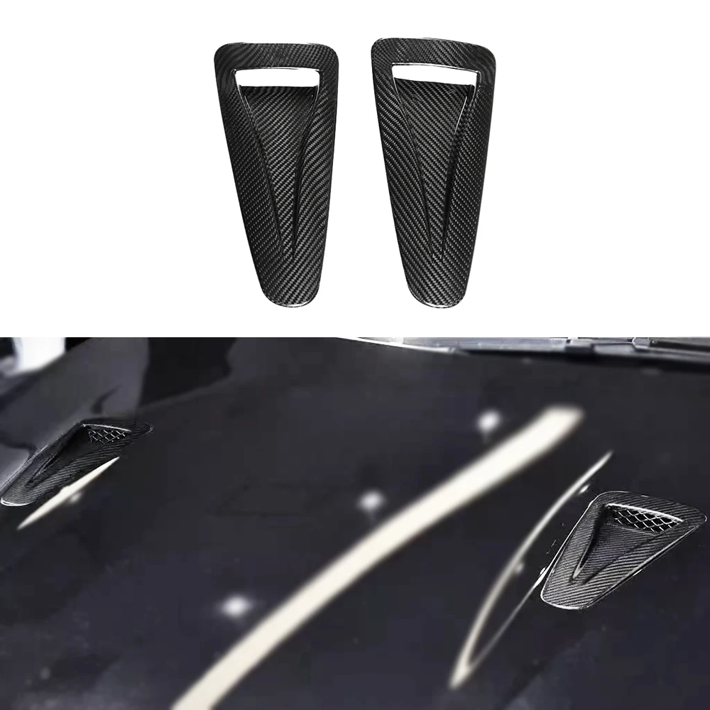 For Nissan R35 GTR Carbon Fiber Hood Vent Bonnet Air Intake Duct 2008-2016 2PCS