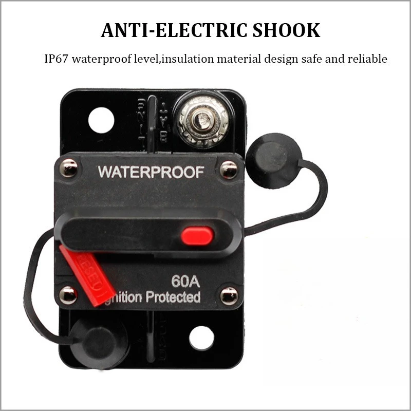 Car Manual Recovery 30-300A Power Switch Fuse Audio Circuit Breaker with Terminal Pad Protector
