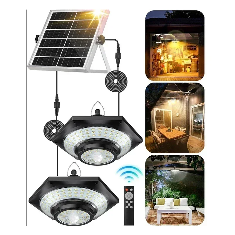 

Hot Selling Solar Shed Solar Pendant Light Indoor Outdoor LED Mode with Remote Control for Barn Gazebo Garage Lamp Garden Light