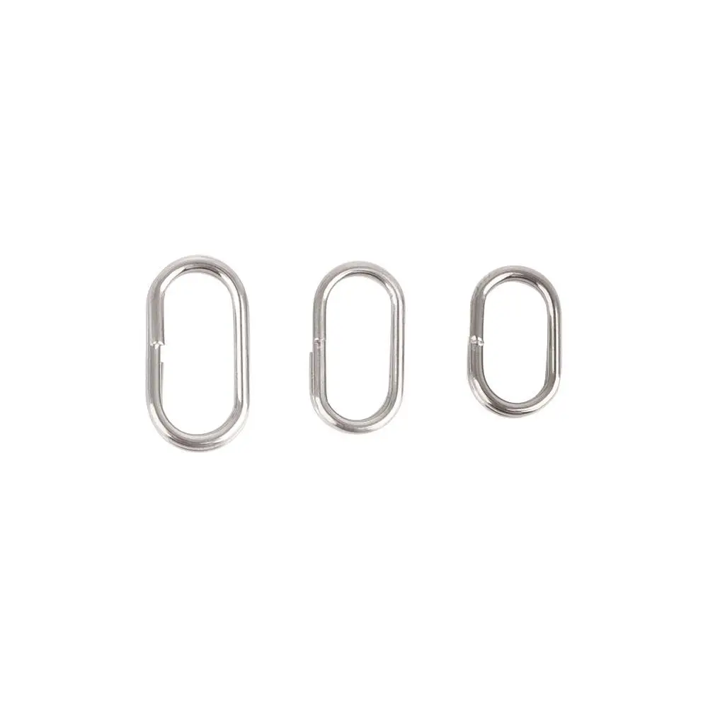 8/10/13/15/17/19mm Fishing Tackle Stainless Steel Fishing Hanging Snap Oval Split Rings Fishing Lure Split Fishing Connector