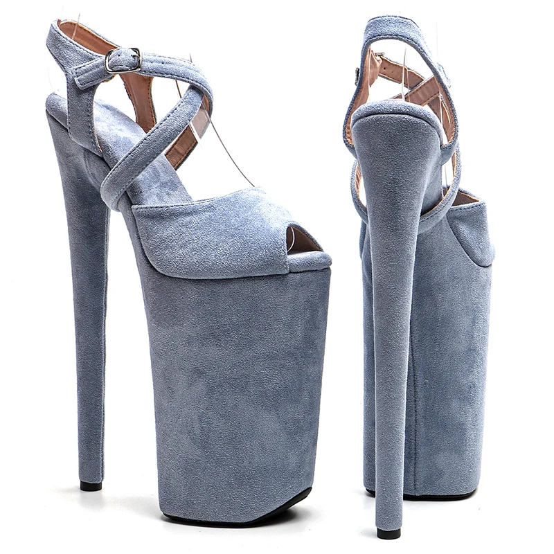 Leecabe 26CM/10inche Suede upper Open Toe High Heel platform sexy exotic party sandals Pole Dance shoes