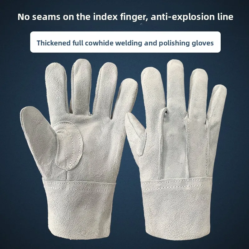 

Men Work Gloves Soft Cowhide Driver Hunting Driving Farm Garden Welding Security Protection Safety Mechanic Glove