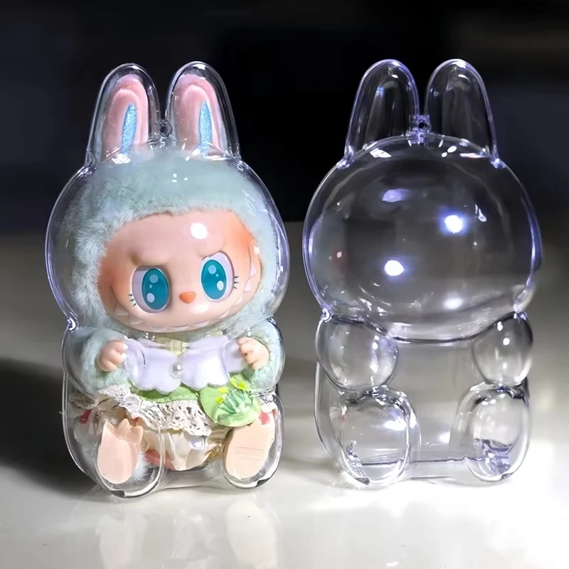 Hot sale Have A Seat Series The Monster Labubu2 Transparent Protective Cover Dustproof Acrylic Protective Shell Gift Toys cute