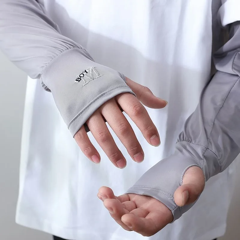 Manicotti da braccio in seta di ghiaccio da uomo protezione solare guanti da guida elastici protezione UV per esterni manicotti copribraccio leggero e fresco
