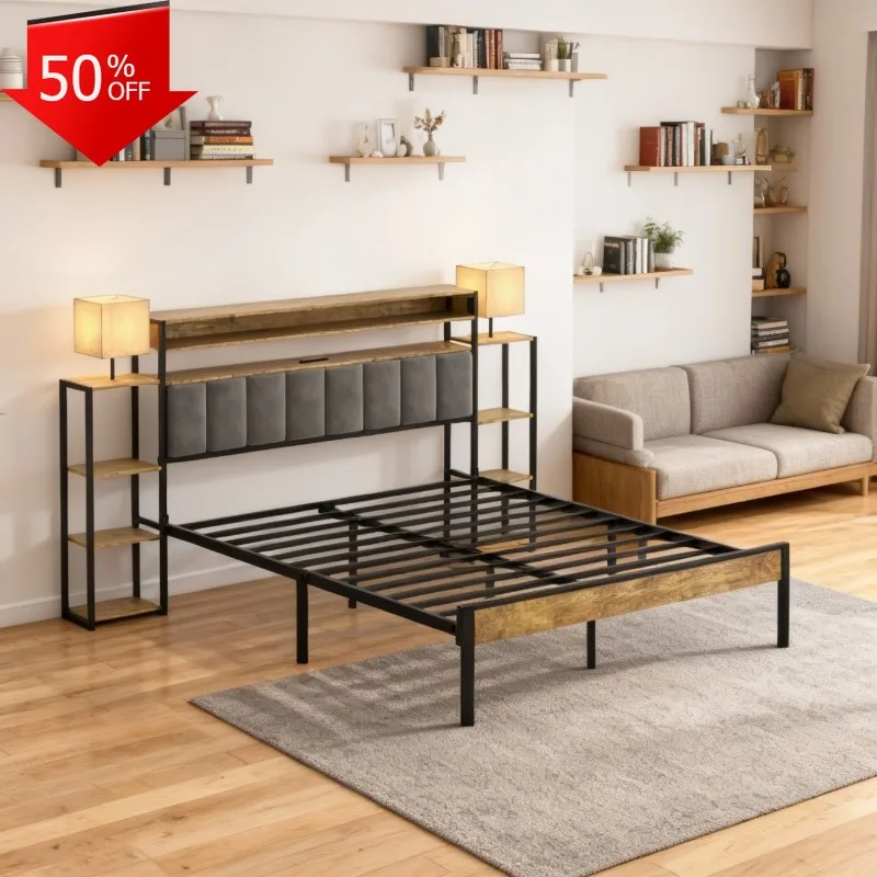 

King Beds Murphy Bed Frame King Size Full Bedroom Furniture Bed Bases and Frames Double Sofa Queen Single Racks Home Base Twin