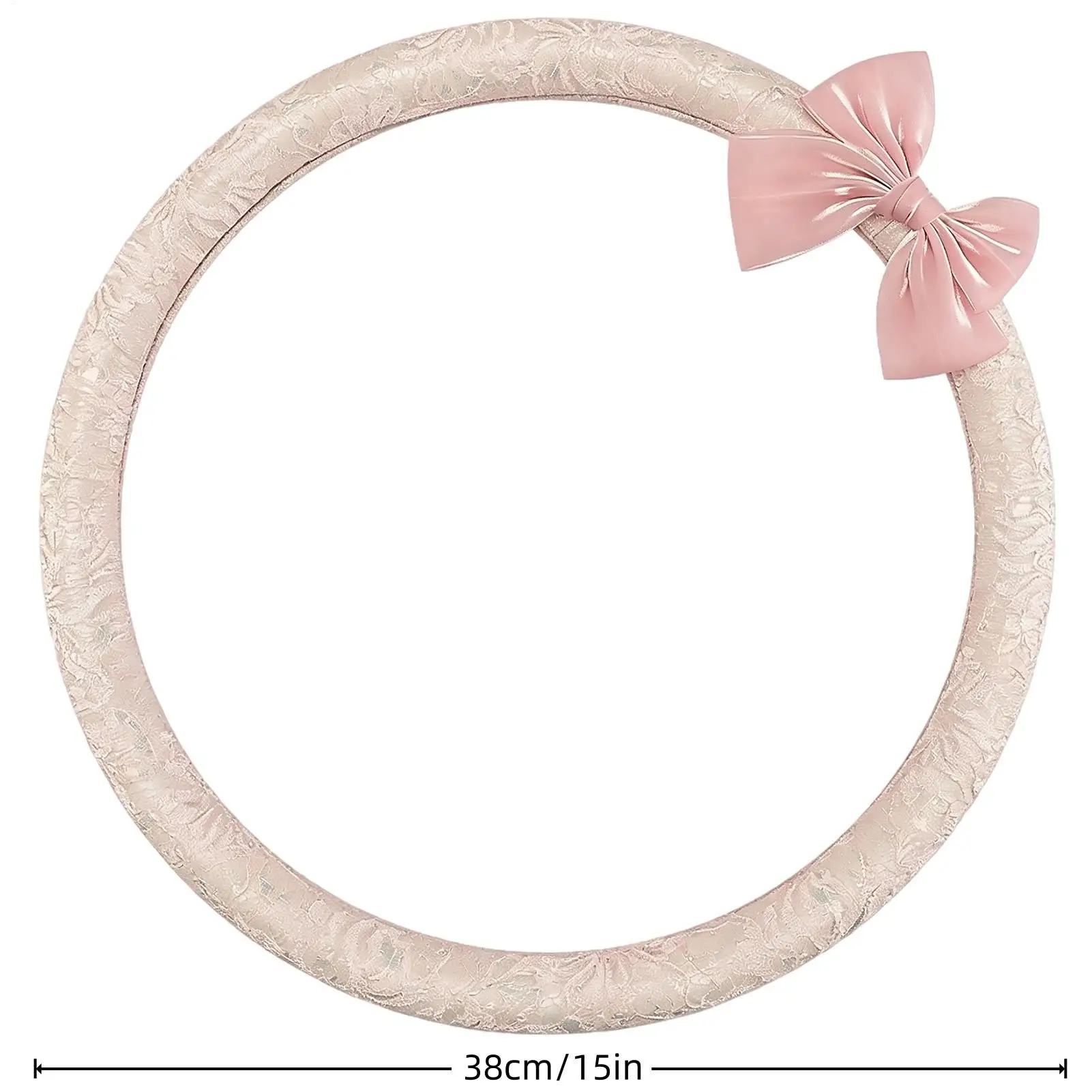 Steering Wheel Cover 15 Inches Lace Pattern Interior Protector Steering Cover With Bow For SUV Truck Road Trip Daily Commute view 6