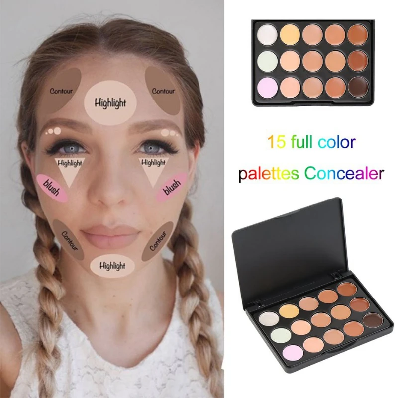 15 Colors Face Concealer Palette Makeup Cream Base Palettes Matte Contouring Foundation Facial Cosmetic Set Color Corrector