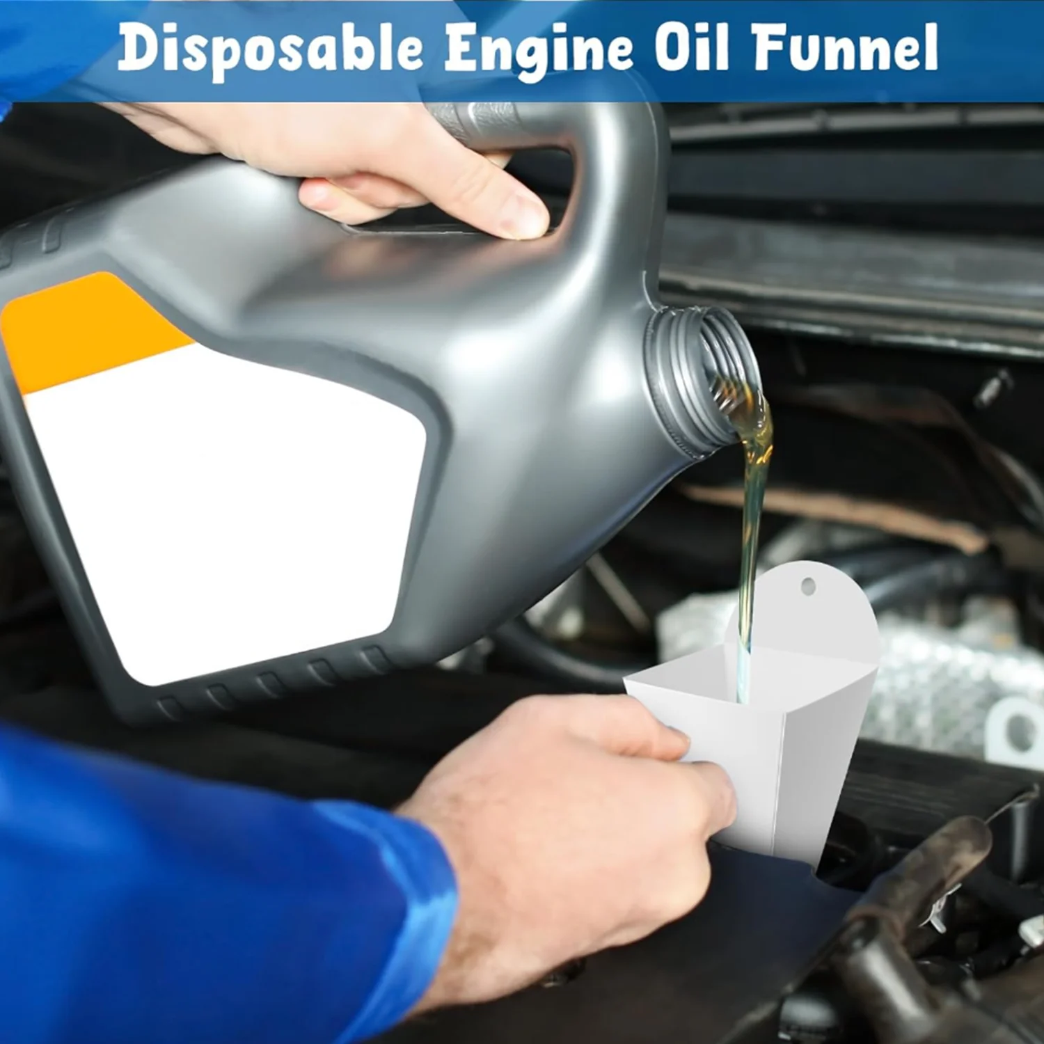 50 Pack Disposable Engine Oil Funnel Cone Spill-Proof Anti-Oil Penetration Car Maintenance Oil Filling Tool