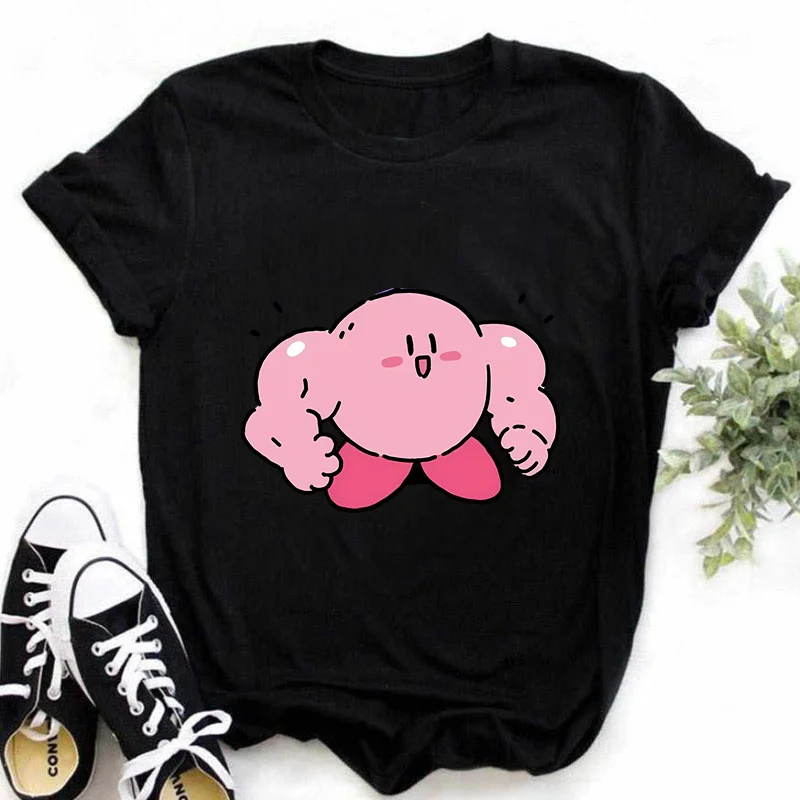 Kawaii Kirbies T Shirt Women Tops Graphic Print Tees Cute Anime T-shirt Female 90s Clothes Y2K Tops Tee Short Sleeve Clothing