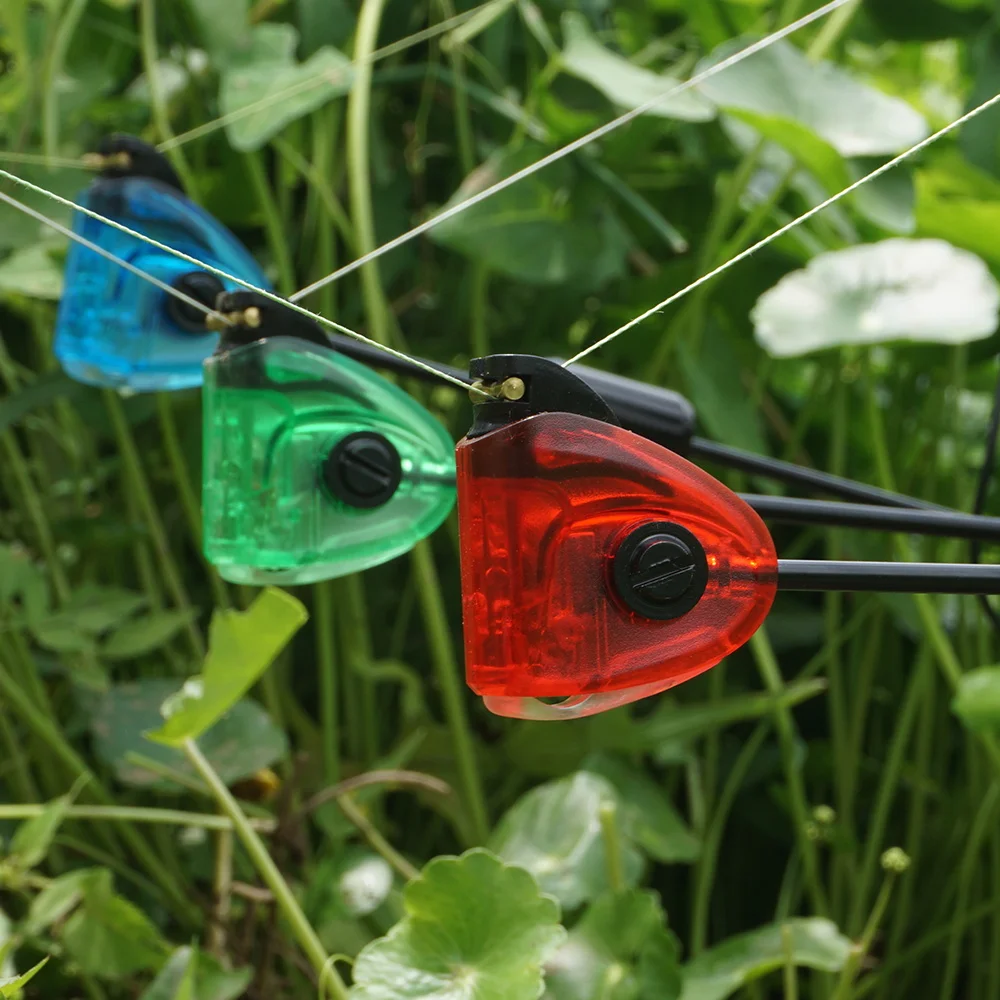 Hirisi LED Carp Fishing Swingers B2045 - Quick Change Connector Bite Alarm Indicators 4-Color LED & Adjustable Weight