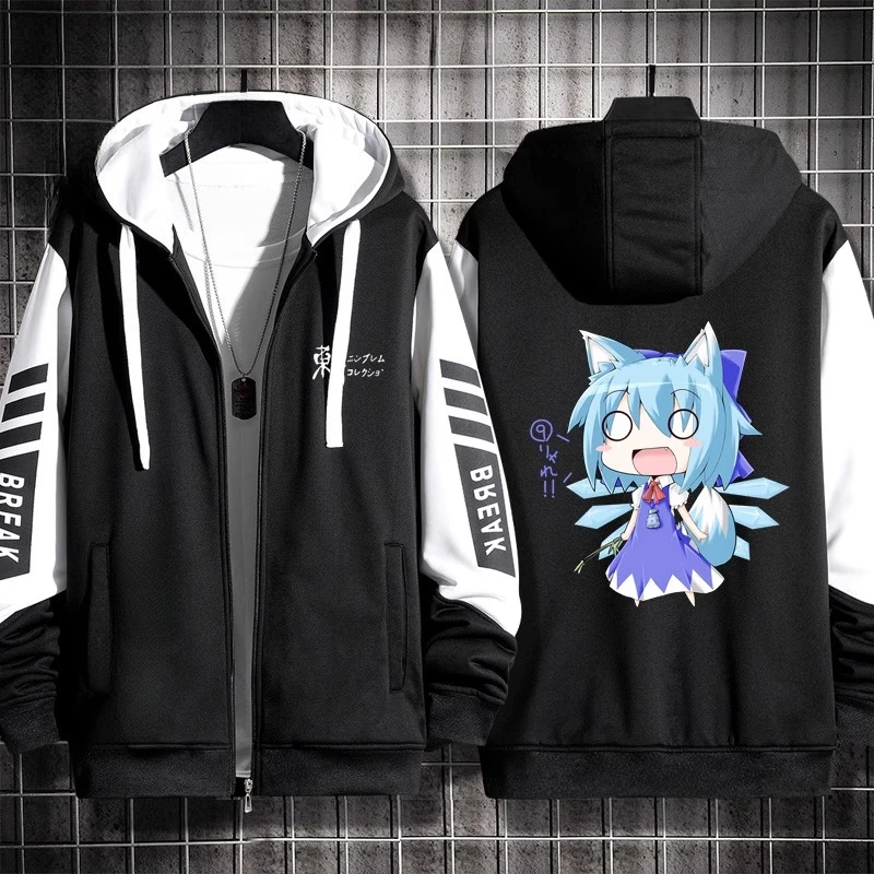 Anime Touhou Project 3D Print Zip Up Hoodie Women Men Harajuku Sweatshirt Streetwear Hip Hop Cirno Cosplay Zipper Hooded Jacket