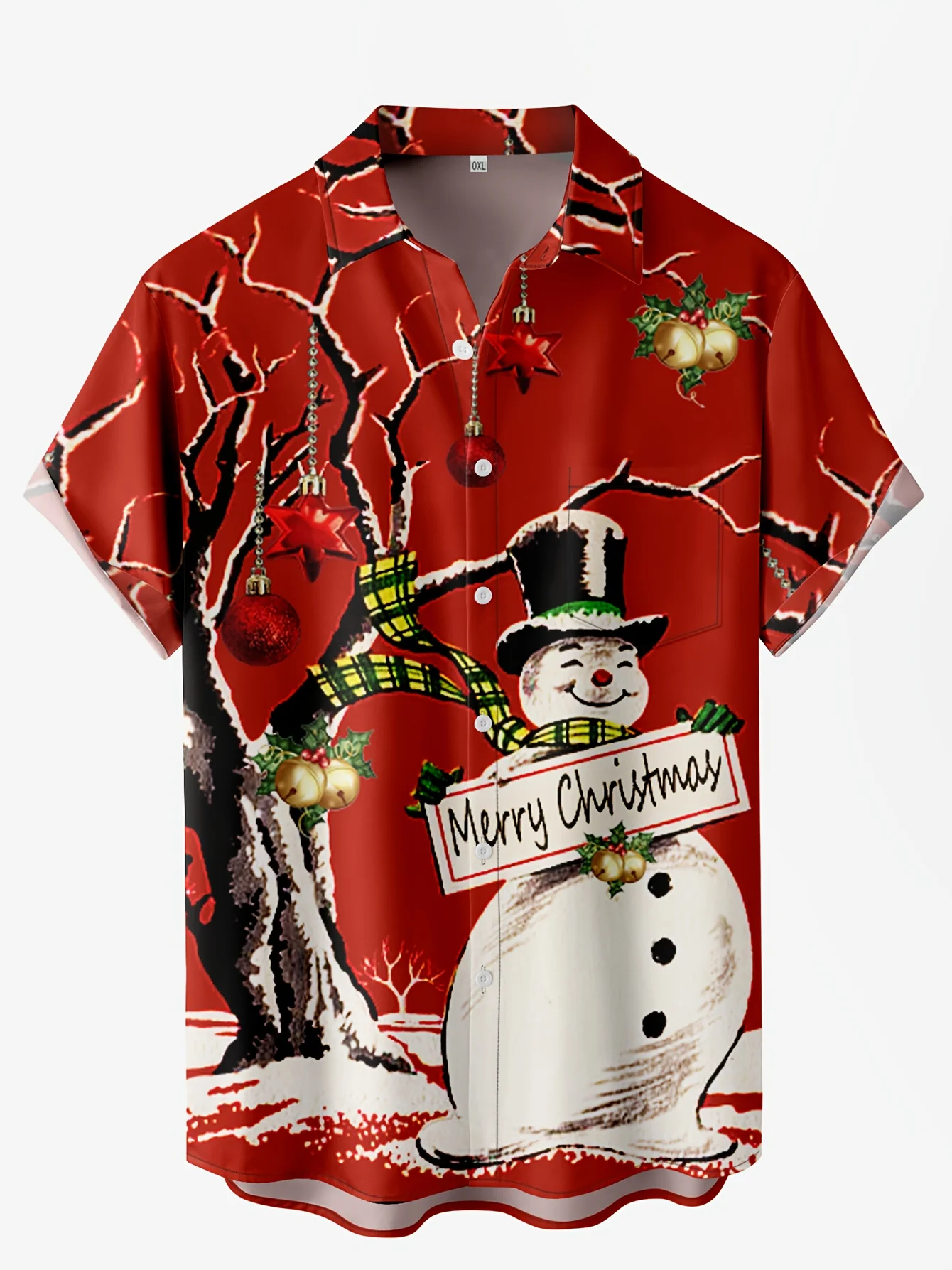 New Christmas Shirt Plus Size Santa Claus 3D Print Poacket shirts for Men Vintage Y2K Clothes Streetwear