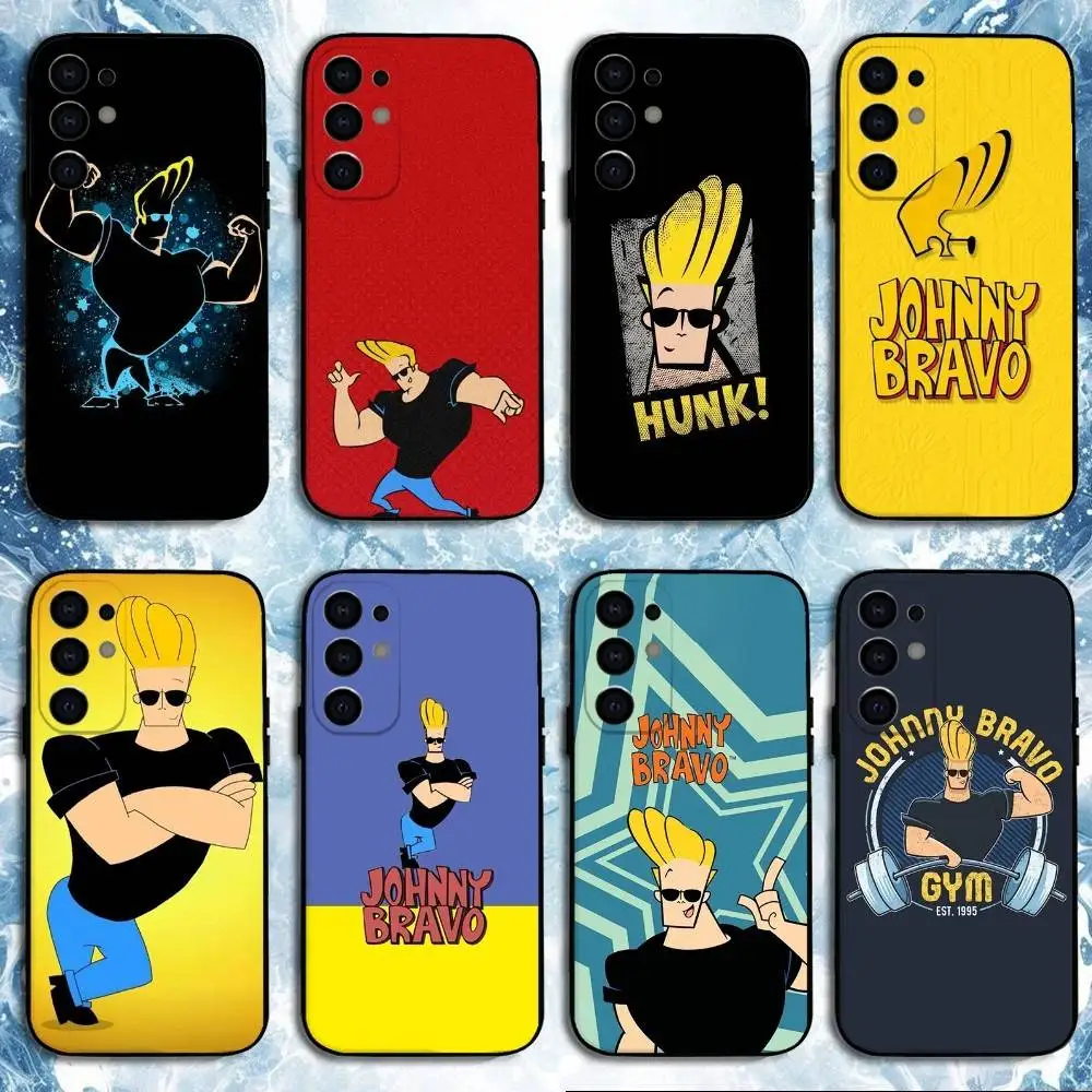

Johnny Bravo anime Phone Case For Samsung S25,S24,S23,S22,S21,S20,Plus,Fe,Lite,Others Black Cover