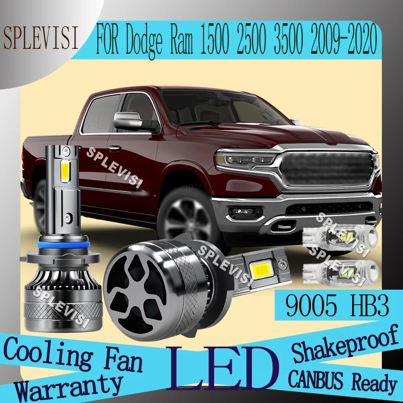

Double ball bearing fan LED High Beam For Dodge Ram 1500 2500 3500 2009 2010 2011 2012 2013 2014 2015 2016 2017 2018 2019 2020