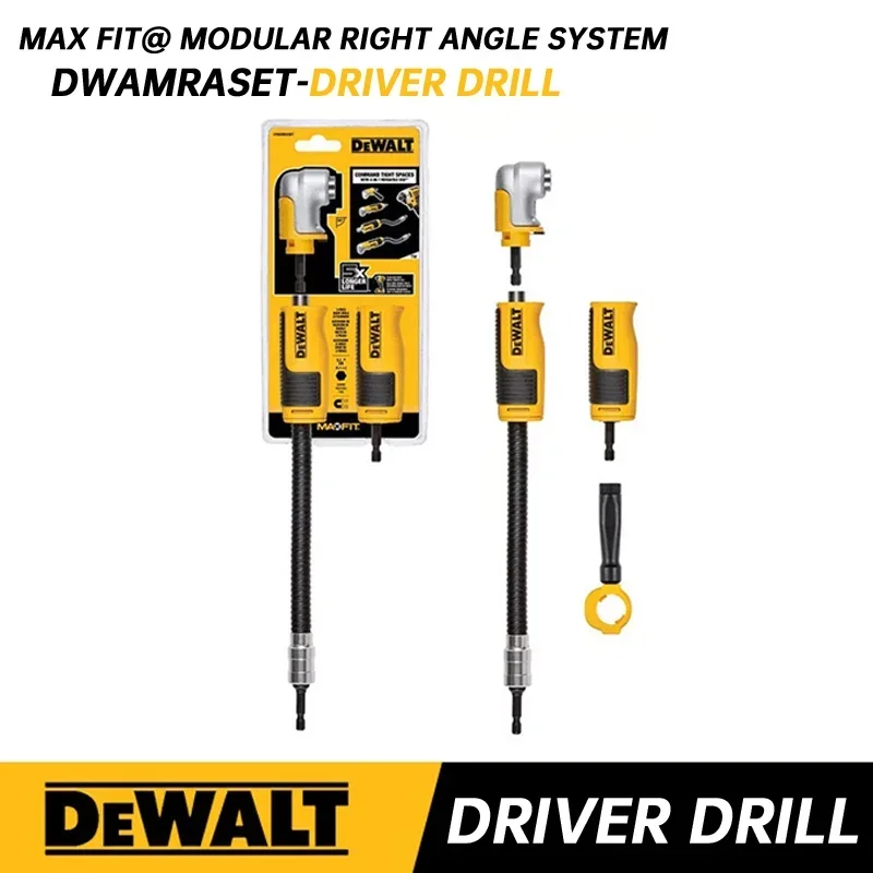 

DEWALT DWAMRASET Right Angle Drill Adaptor FlexTorq 4-in-1 System Compact Straight Flexible Shaft 12-Inch Power Tool Accessories