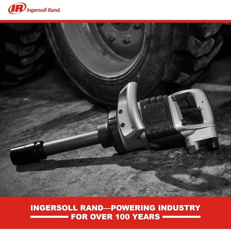 Ingersoll Rand 285B-6 مفتاح ربط هوائي مقاس 1 بوصة، عزم دوران أقصى 1475 قدمًا رطلًا، شديد التحمل، مقبض على شكل حرف D، سندان ممتد 6 بوصات