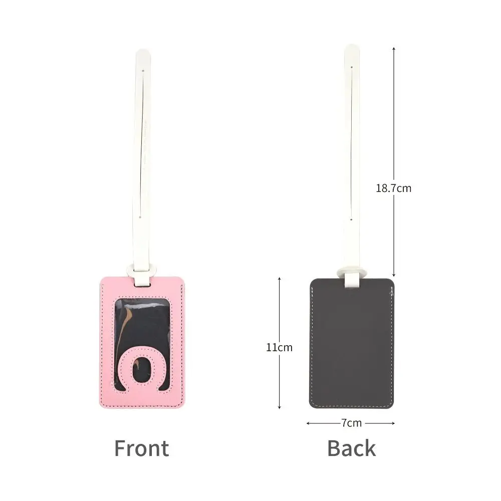 

Solid Color 26 Letter Name Luggage Tag PU Baggage Name Tags Airplane Suitcase Tag Information Card Travel Accessories