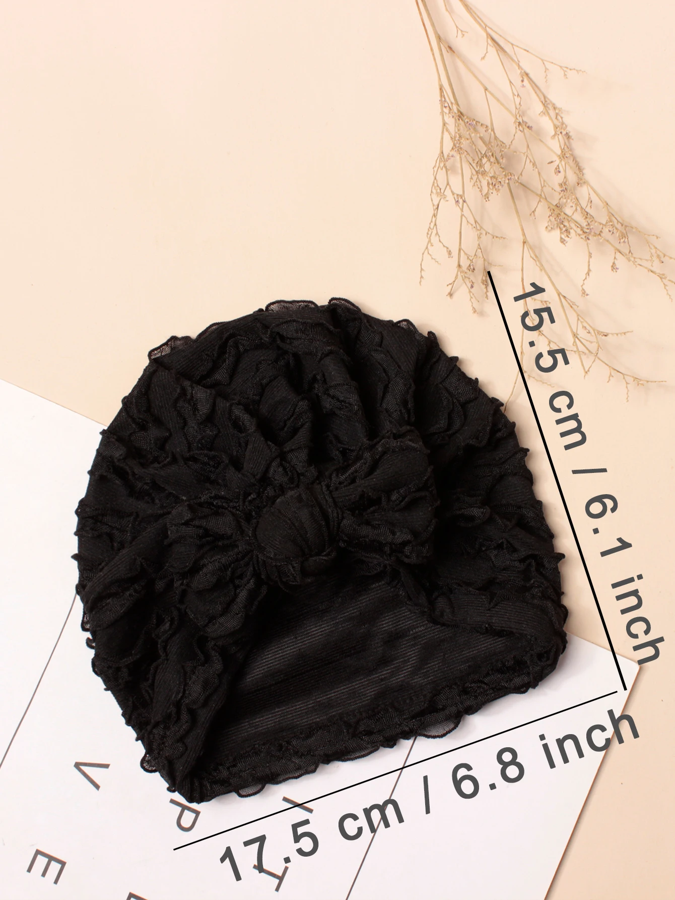 New Frill Bow Baby Turban Hat Infant Soft Elastic Beanies Cap Breathable Solid Color Baby Girls Bonnet Hats for Newborn Headwear