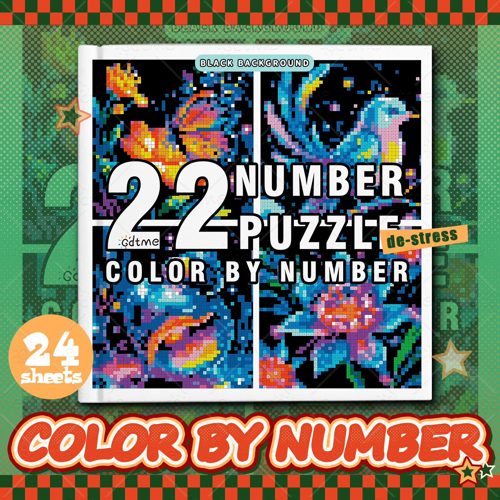 1pc NUMBER PUZZLE COLOR BY NUMBER Coloring Book for Adult and Teen Featuring Relieve Stress Kill Time DIY Painting Drawing Books