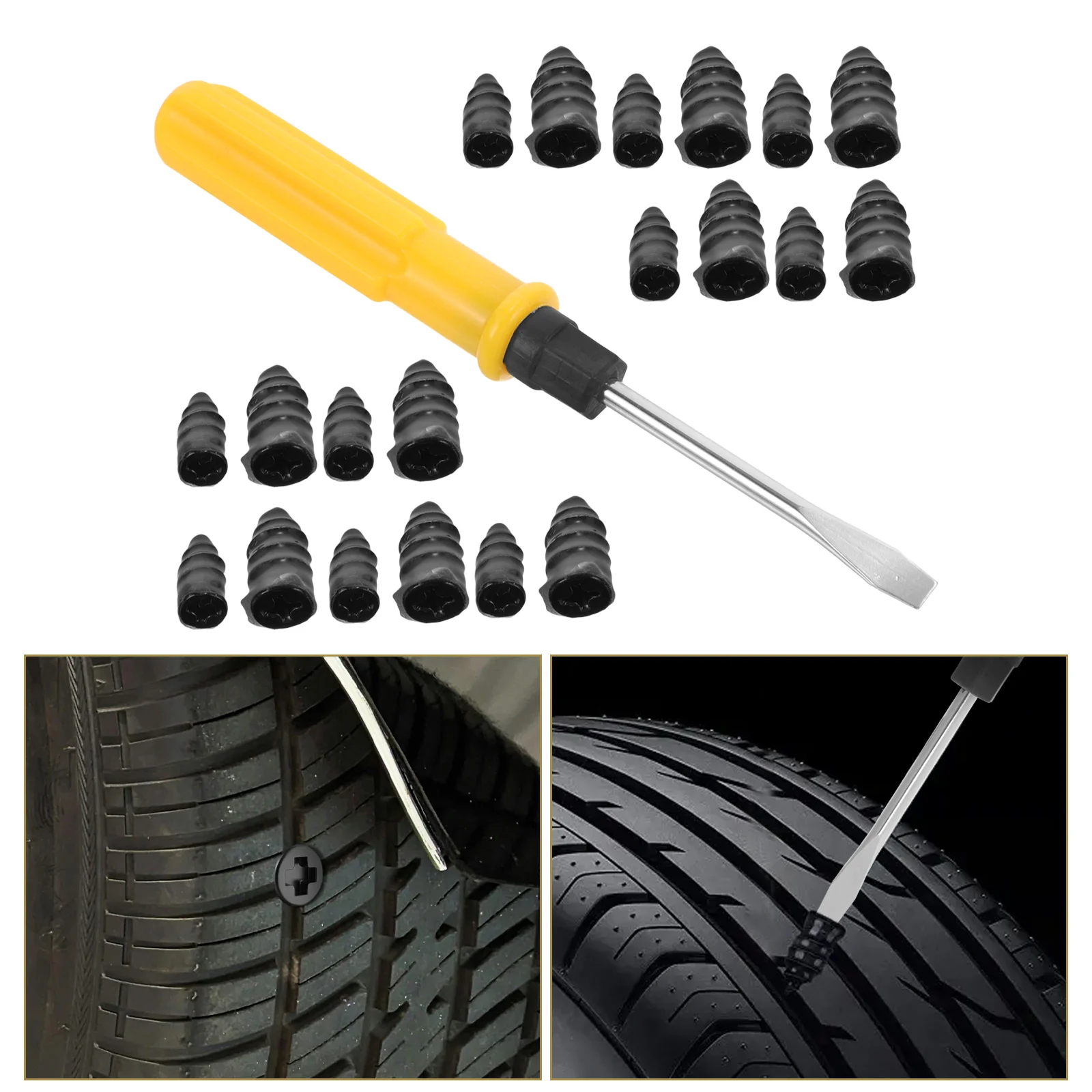 Tire Repair Kit Rubber Screw Nail Plug Nails for Car Repairing Motorcycle Tires