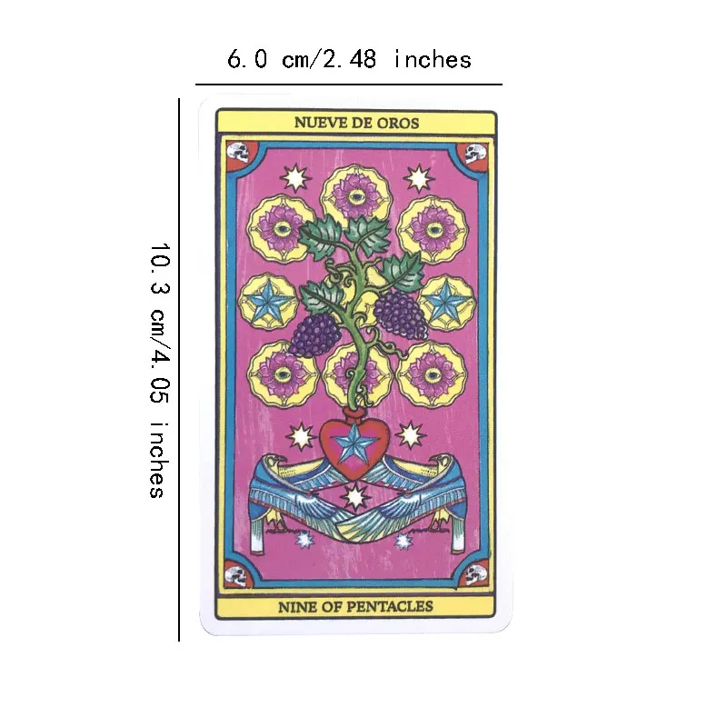 Spanish：Tarot Card Oracle Card Deck Fate Divination Prophecy Card Family Party Game Toy Tarot PDF Guide Spanish Options