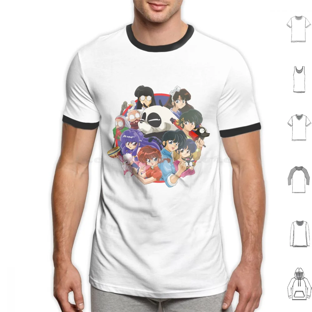 Ranma 1 / 2 And Friends T Shirt 6Xl Cotton Cool Tee Ranma Guy Girl Akane I Tend Ryoga Hibiki Ukyo Mouse Happosai Cologne