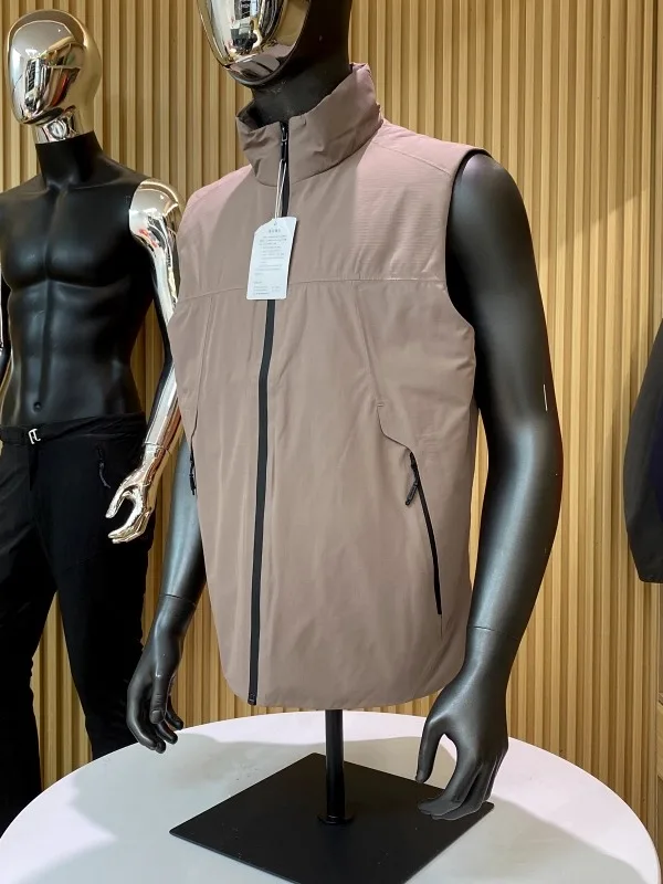 

Outdoor Men's aphene down Vest Windproof Water-resistant Warmth Layering Trendy Polyester Fiber White Du down Filling