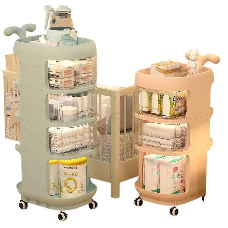 Floor shelf Snacks Children's baby storage Cabinet rack Household multi-layer removable bookshelf Toy storage