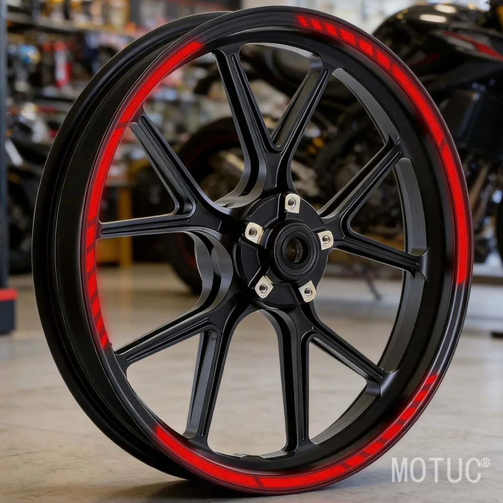 16PCS/1Set for 15-19 Inch Reflective Motorcycle Wheel Stickers Waterproof for DIY Motorbike Hub Vinyl Decals Modified Decors